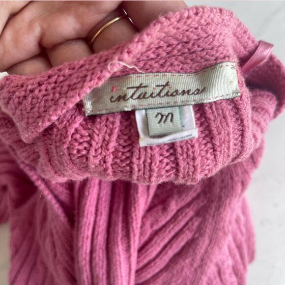 Intuitions Pink Cropped Knitted Cardigan - Picture 3 of 4